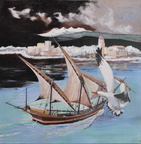 100x100 chebec au grand largue devant  collioure